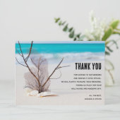 Tropisch strand met witte zeeschelpen Bedankt (Staand voorkant)