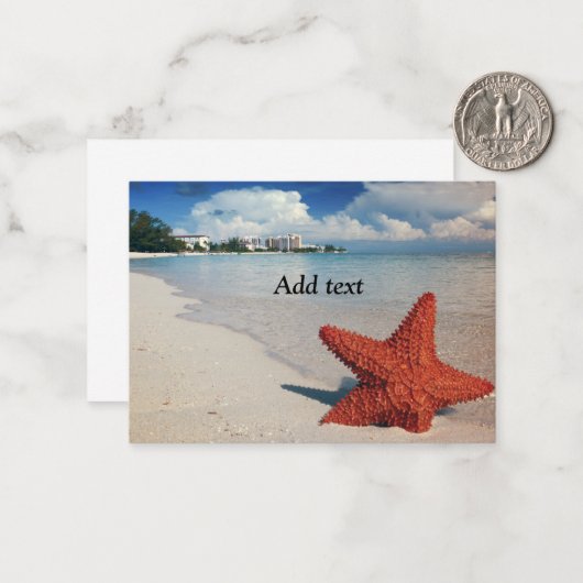 Tropisch strand met zeestervis sjabloon (Voorkant / Achterkant in situ)