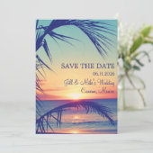 Tropisch strand Mexico Weddenschap Bewaar datum Save The Date (Staand voorkant)