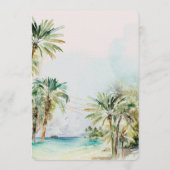 Tropisch strand | Monogram weddenschap Bedankt Menu (Achterkant)