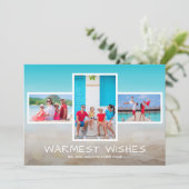 Tropisch strand Multi-Photo Kerstmis Feestdagenkaart (Staand voorkant)