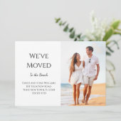 Tropisch strand nieuwe thuisbeweging aankondiging (Staand voorkant)