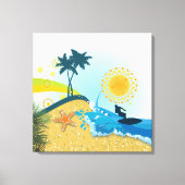 Tropisch strand, oceaan verpakt canvas print (Voorkant)