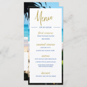 Tropisch strand oceaan zee zomer monogram menu (Voorkant / Achterkant)