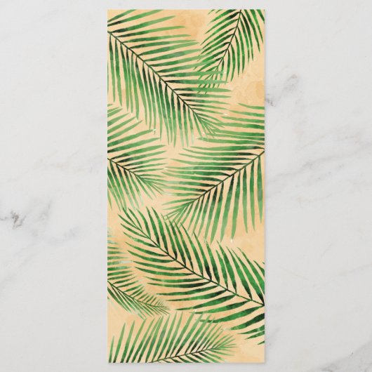 Tropisch strand, oceaan, zeesterren menu (Achterkant)