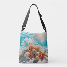Tropisch strand Oceaan Zeesterren schelpen Crossbody Tas