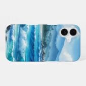Tropisch strand Ocean Waves Blue iPhone 16 Hoesje (Achterkant horizontaal)