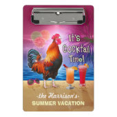 Tropisch strand of kruising | Funny Rooster Mini Klembord (Voorkant)