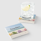 Tropisch strand Onderzetter Gepersonaliseerd (Zijkant)