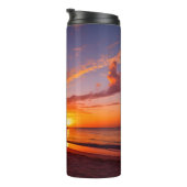 Tropisch strand op zonsondergang thermosbeker (Geroteerd rechts)