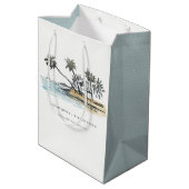 Tropisch strand palm Boom Waterverf bruiloft Medium Cadeauzakje (Achterkant Gekanteld)