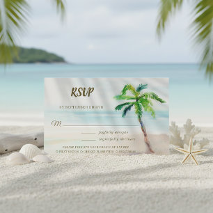 Tropisch strand palm boomkorboom RSVP kaartje