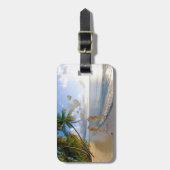 Tropisch strand, palm, seapaarden-Personalized Bagagelabel (Voorkant verticaal)