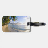 Tropisch strand, palm, seapaarden-Personalized Bagagelabel (Achterkant horizontaal)