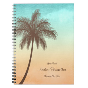Tropisch strand palm Tree Sweet 16 Guest Book Notitieboek