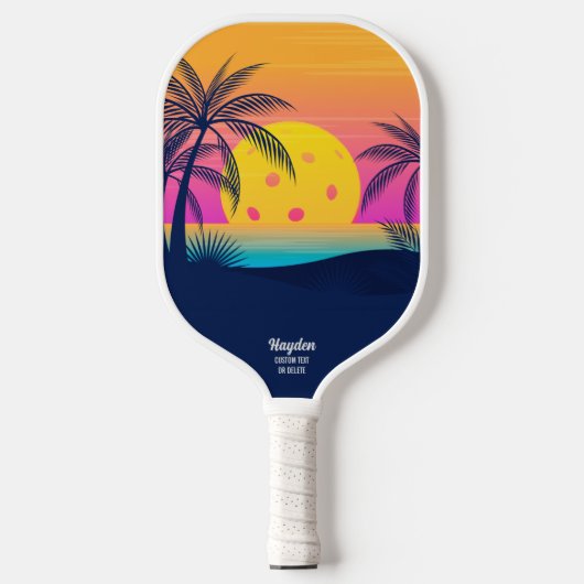 Tropisch strand palm Trees Pickleball Sun Custom Paddle (Voorkant)