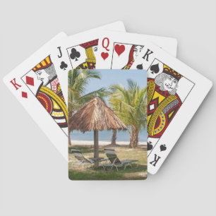 Tropisch strand palm Trees zand blauw Zee kalm Pokerkaarten