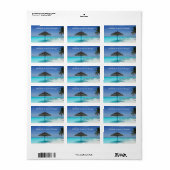 Tropisch strand palm umbrella etiket (Full Sheet)