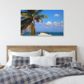 Tropisch strand palmboom canvas afdruk (Insitu (Slaapkamer))