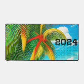 Tropisch strand palmboom scène bureaumat (Voorkant)