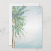 Tropisch strand, palmen bewaren de datum save the date (Achterkant)