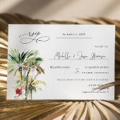 Tropisch strand palms Weddenschap RSVP