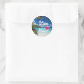 Tropisch strand paradijs ronde sticker (Tas)