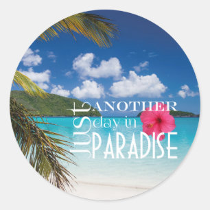 Tropisch strand paradijs ronde sticker