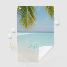 Tropisch strand Paradise Monogram Elegant Palm Tre