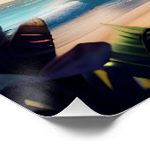 Tropisch strand piratenschip perfect poster (Hoek)