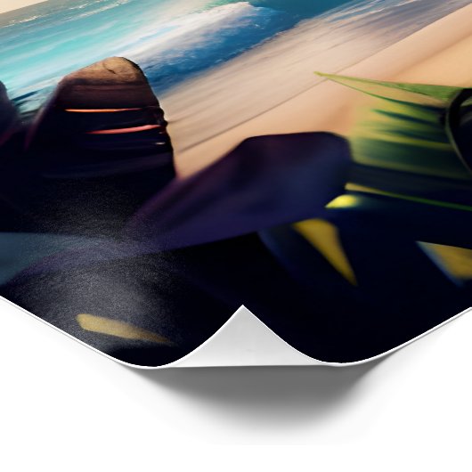 Tropisch strand piratenschip perfect poster (Hoek)