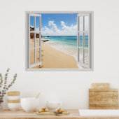 Tropisch strand poster (Keuken)