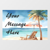 Tropisch strand raamsticker (Vel)