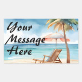 Tropisch strand rechthoekige sticker (Voorkant)