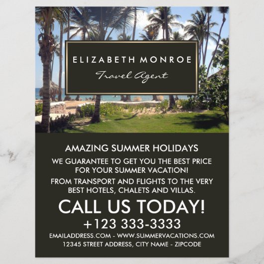 Tropisch strand, reisagent Adverteren brochure (Voorkant)