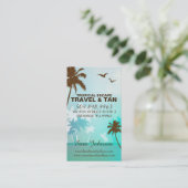 Tropisch strand reizen en Tan Visitekaartje blauw (Staand voorkant)