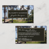 Tropisch strand, reizen en toerisme visitekaartje (Voorkant / Achterkant)