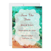 Tropisch strand Save-the-date-aankondiging