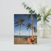 Tropisch strand scène briefkaart (Staand voorkant)