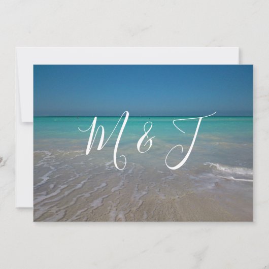 Tropisch strand Scene White Sands Weddenschap RSVP Kaart (Achterkant)