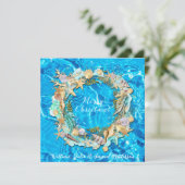 Tropisch strand schelpen zeester zanddollar  feestdagenkaart (Staand voorkant)