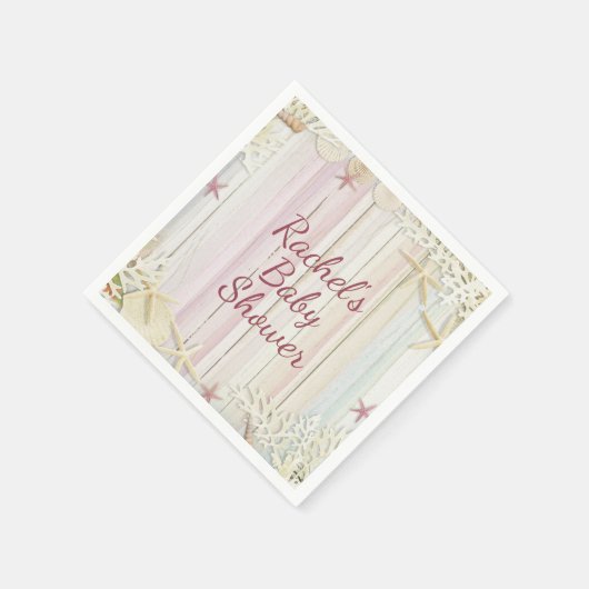 Tropisch strand Seashell Baby shower Boho Chic Servet (Hoek)