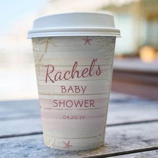 Tropisch strand Seashell Modern Boho Baby shower Papieren Bekers