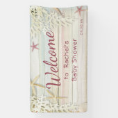 Tropisch strand Seashell Modern Boho Baby shower Spandoek (Verticaal)