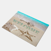 Tropisch strand, Seashell, Seastar, Key Welcome Deurmat (Schuin)