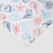 Tropisch strand Seashells Patroon Tissuepapier (Detail)