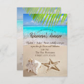 Tropisch strand, Seastar, Seashell Rehearsal Dinne Kaart (Voorkant / Achterkant)