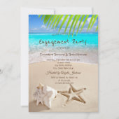 Tropisch strand, Seastar, Seashell Verloving Kaart (Voorkant)