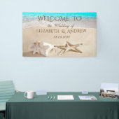 Tropisch strand, Seastar, Seashell Wedding Banner (Beurs)