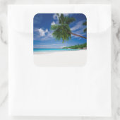 Tropisch strand | Seychellen Vierkante Sticker (Tas)